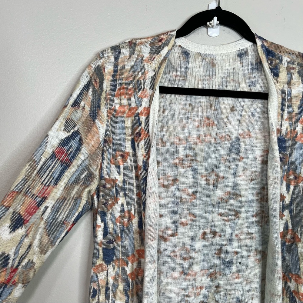 Chico's Patterned Long Duster Open Front Cardigan… - image 4